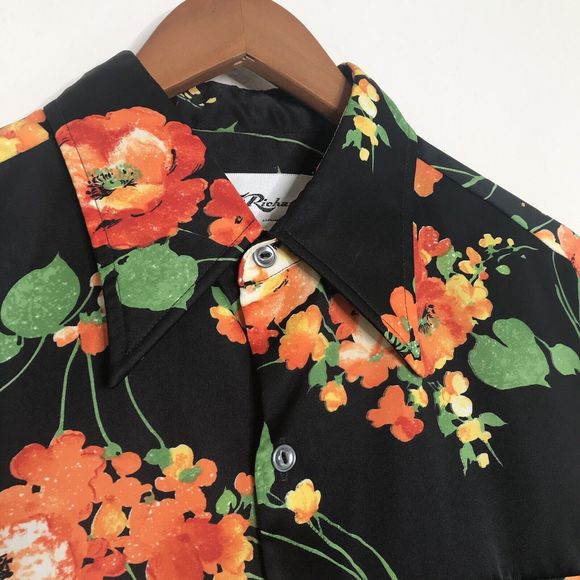 Vintage Tori Richard Honolulu Hawaiian Polyester Shirt Mens Size Large Aloha 70s - Picture 8 of 9